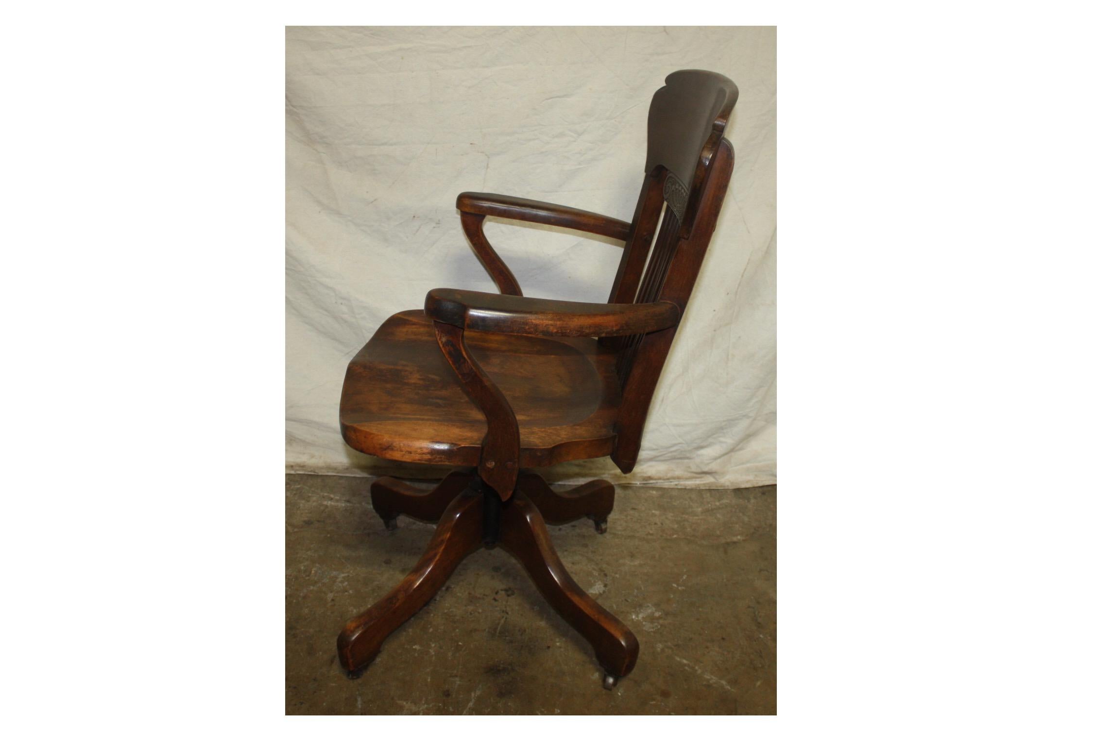 French Art Nouveau Desk Chair In Good Condition In Stockbridge, GA