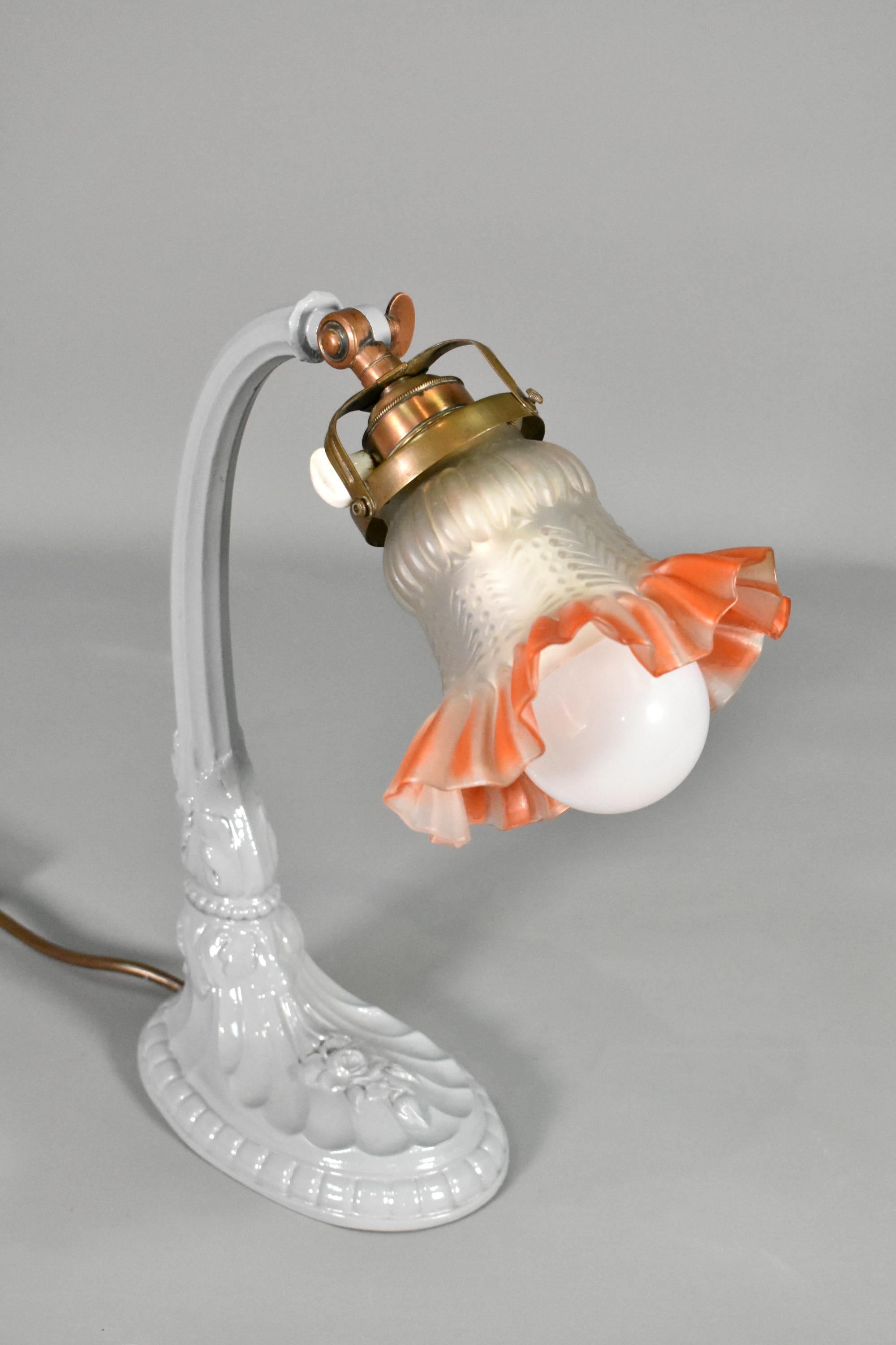 Ferronnerie Lampe de bureau Art nouveau français en vente