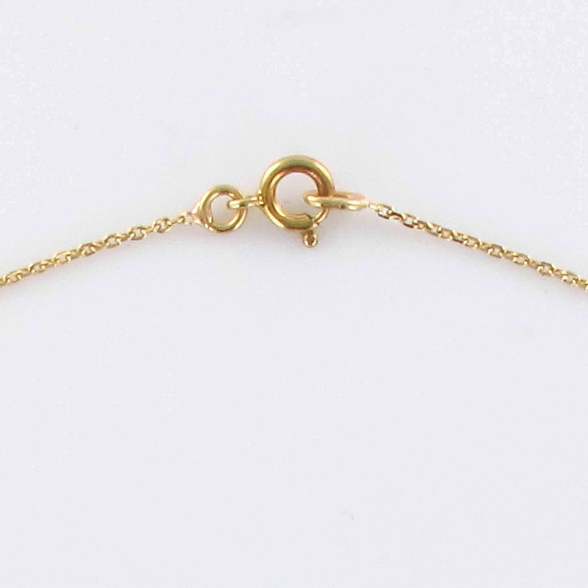 French Art Nouveau Diamond 18 Karat Yellow Gold Thin Chain Medallion 3