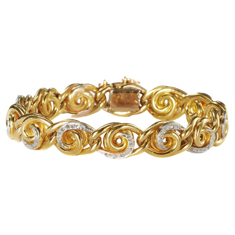 Bracelet Manchette Art Nouveau Style 1900 - En étain Ancien - Occasion Vintage