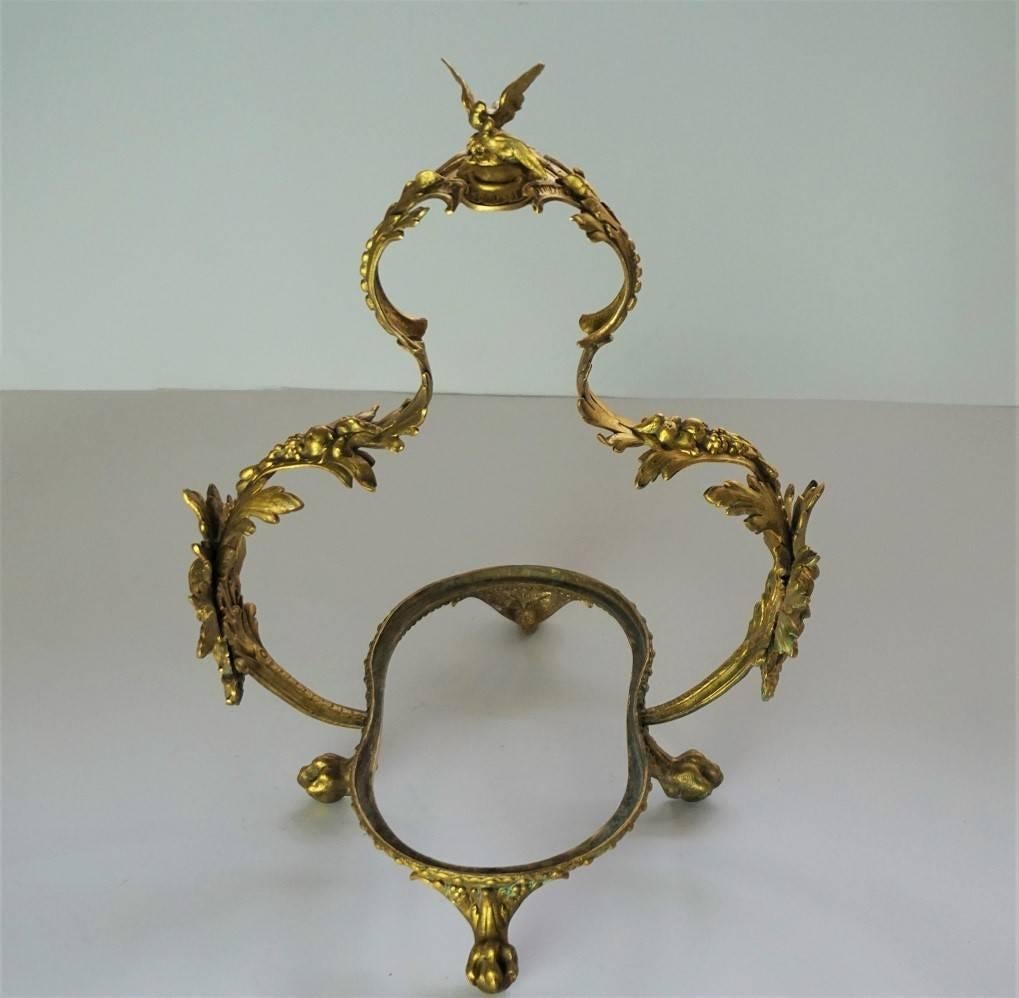 Early 20th Century French Empire Style Doré Bronze Cut Glass Basket Centerpiece 3