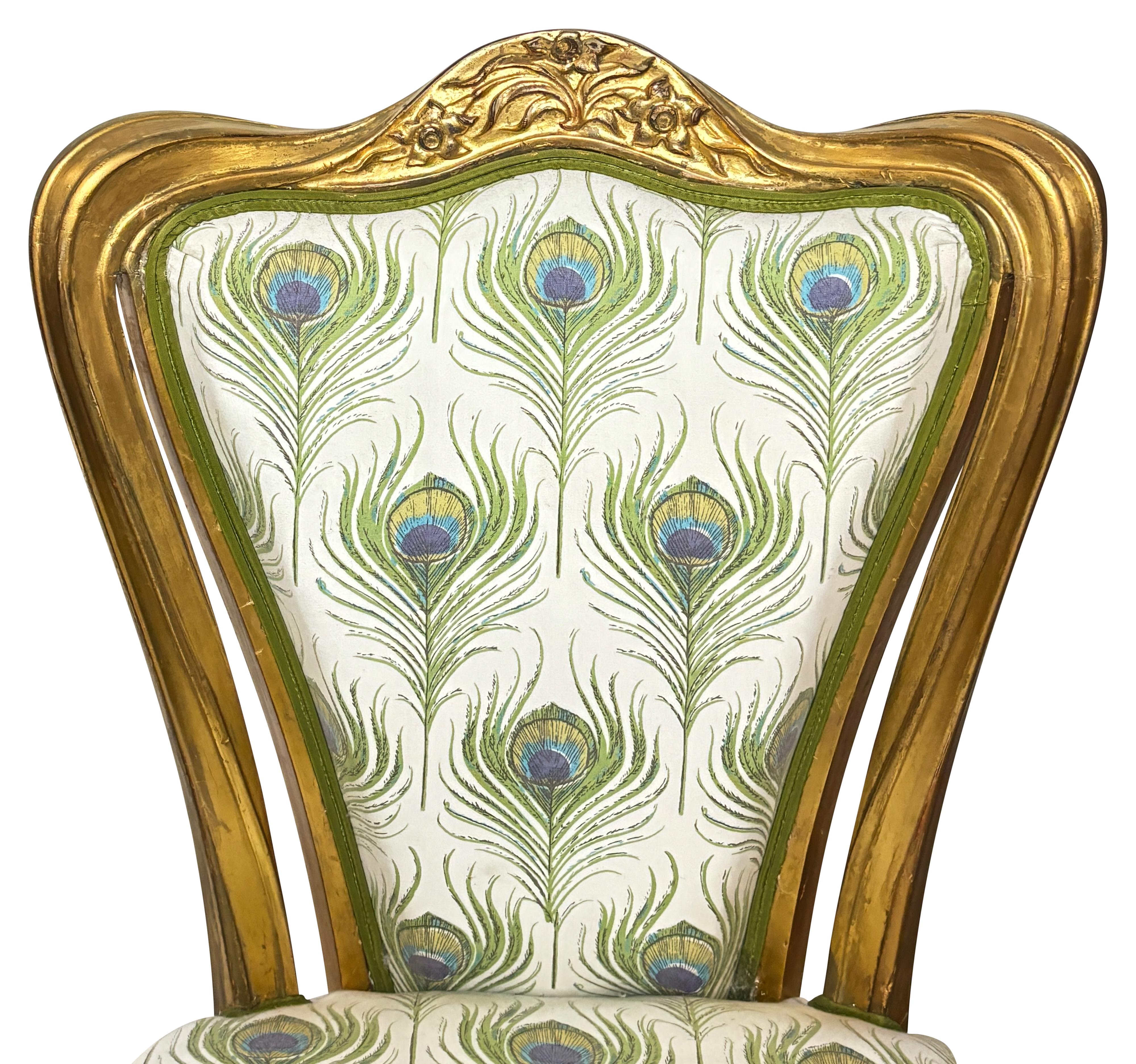 Französischer Jugendstil-Schminktischstuhl, um 1890 (Polster) im Angebot