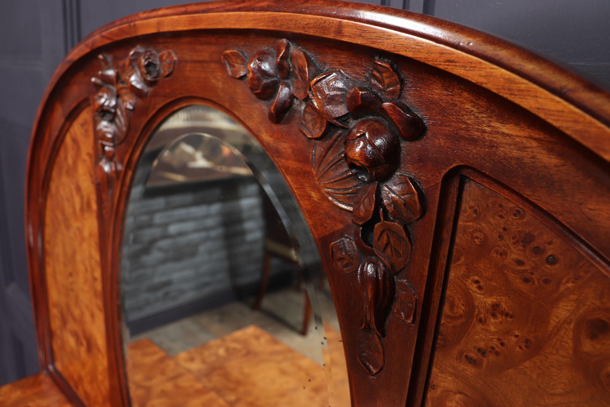 French Art Nouveau Dressing Table in Burr Elm 2