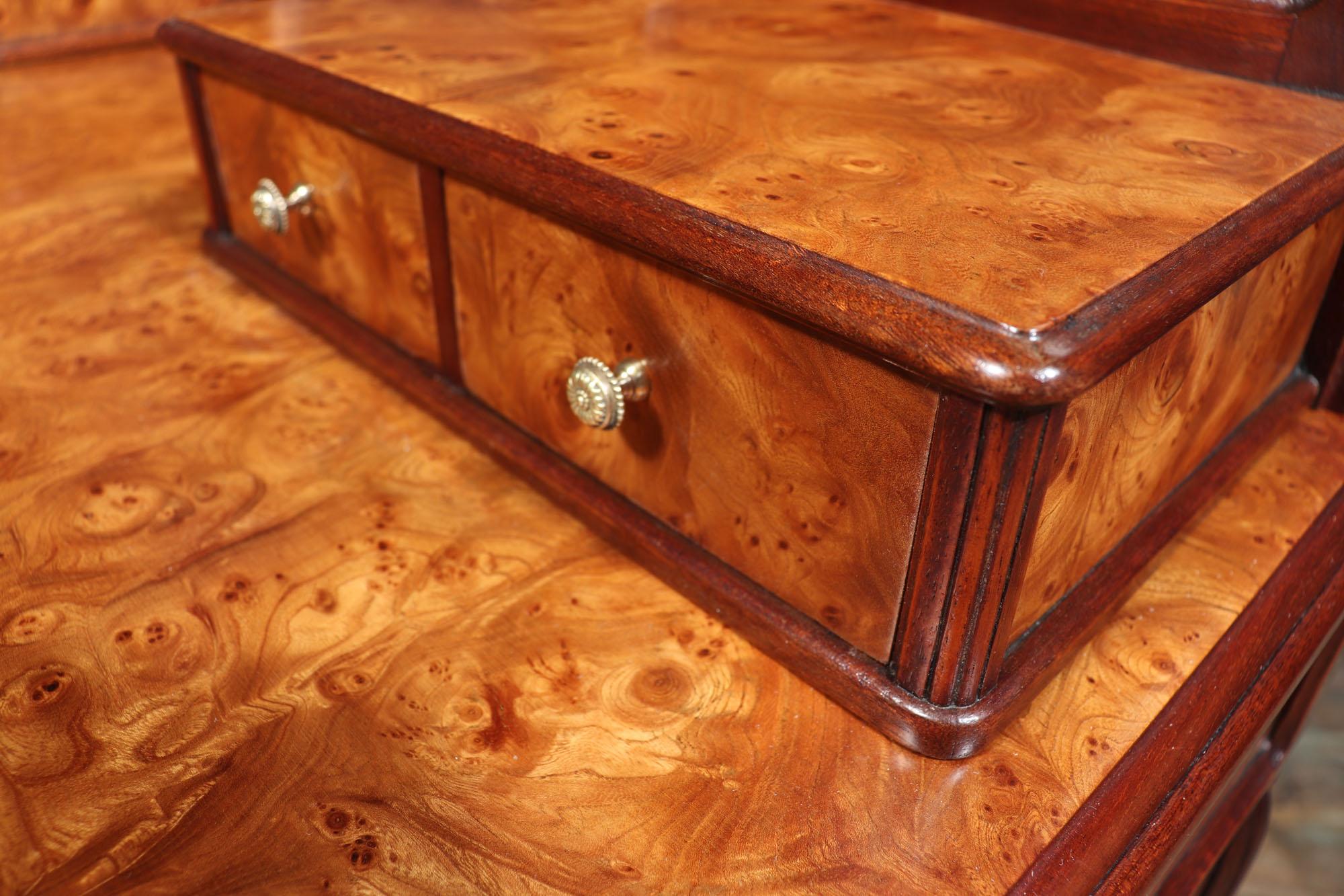 French Art Nouveau Dressing Table in Burr Elm 4