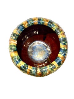 French Art Nouveau Drip Glaze Jardinière in Earth Tones