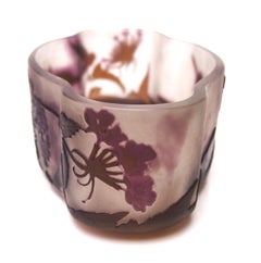 French Art Nouveau Emile Galle Cameo Glass Vervain Blossom Jardinière c1908