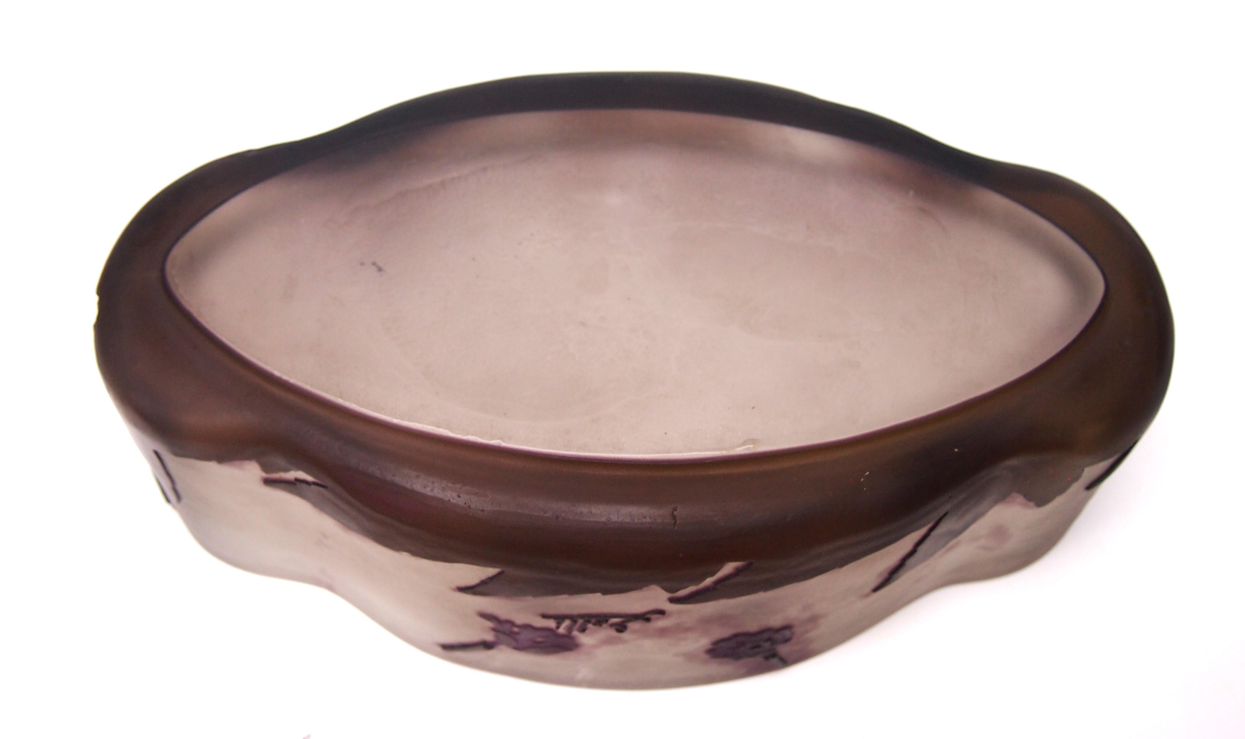 Jardinera francesa Art Nouveau Emile Galle Cristal camafeo Flor de verbena c1908 en venta 1