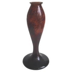 French Art Nouveau Emile Galle 'Intaglio' Cameo Glass Vase