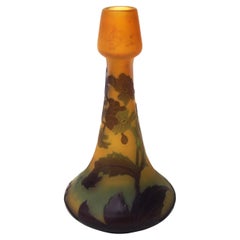 French Art Nouveau Emile Galle Medium/Small Cameo Glass Vase with Wild Flowers