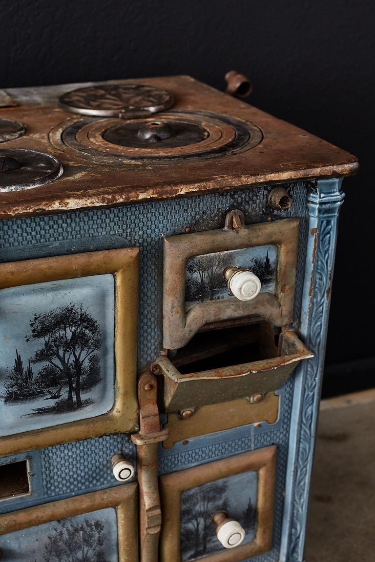 French Art Nouveau Enameled Blue Stove or Oven at 1stDibs art deco