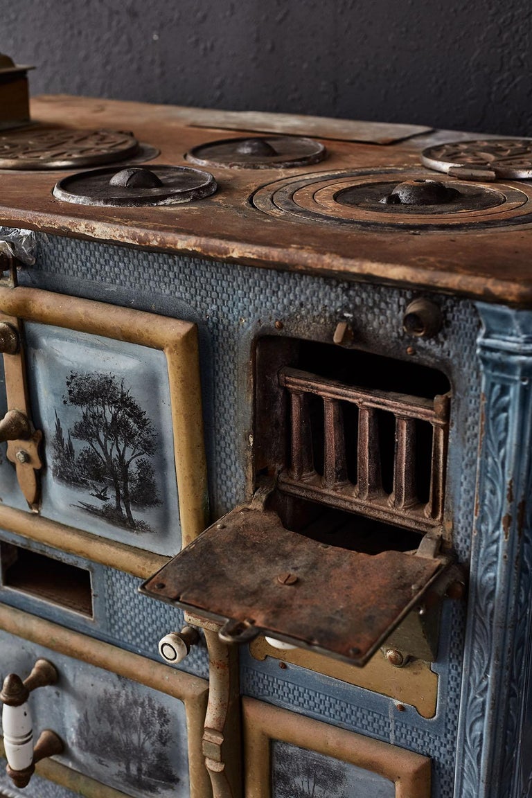 French Art Nouveau Enameled Blue Stove or Oven at 1stDibs art deco