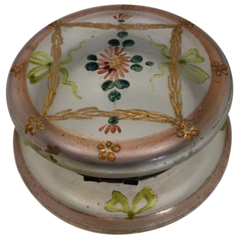 French Art Nouveau Enameled Glass Trinket or Jewelry Box by Legras