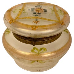 Bote  bijoux ou coffret en verre maill Art nouveau franais par Legras