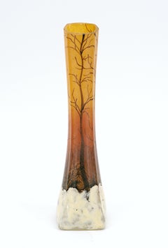 French Art Nouveau Enameled Vase by François-Théodore Legras, 1900s
