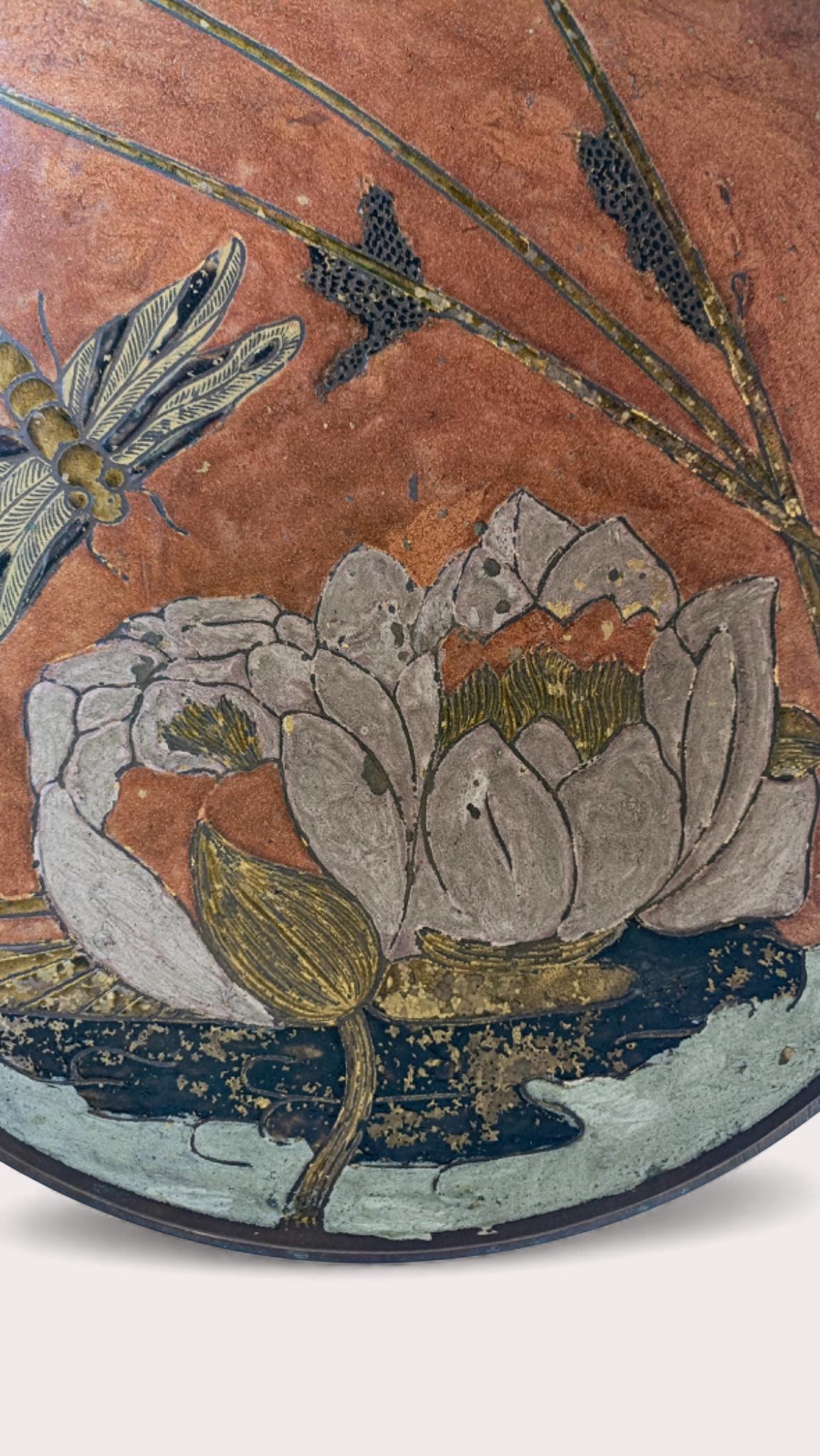 Ciotola francese in stile Art Nouveau smaltata (Cloisonné), 1900 circa in vendita 4