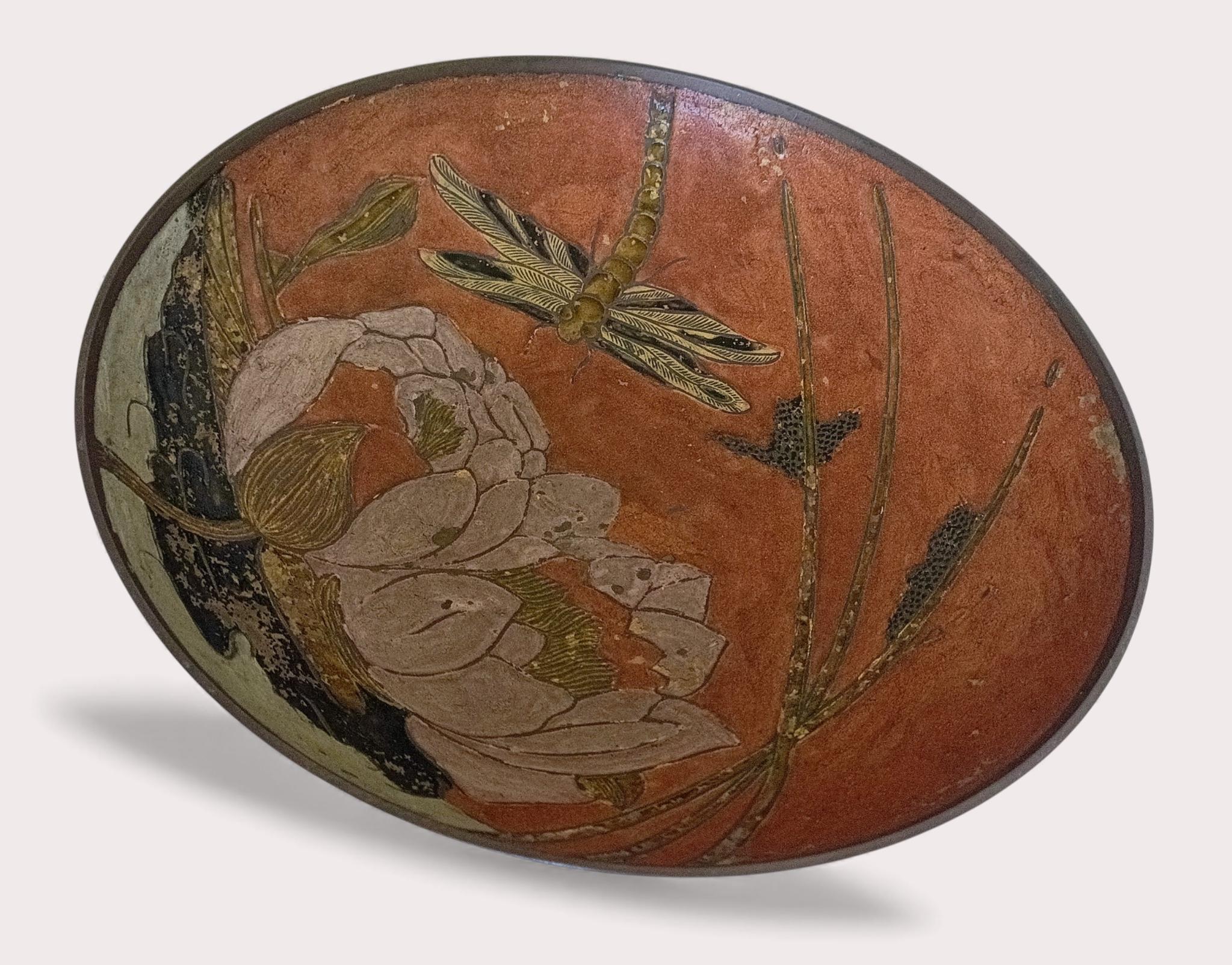 Ciotola francese in stile Art Nouveau smaltata (Cloisonné), 1900 circa in vendita 9