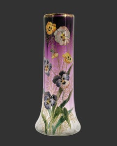 Vase en verre émaillé Art Nouveau de François-Théodore Legras, 1890