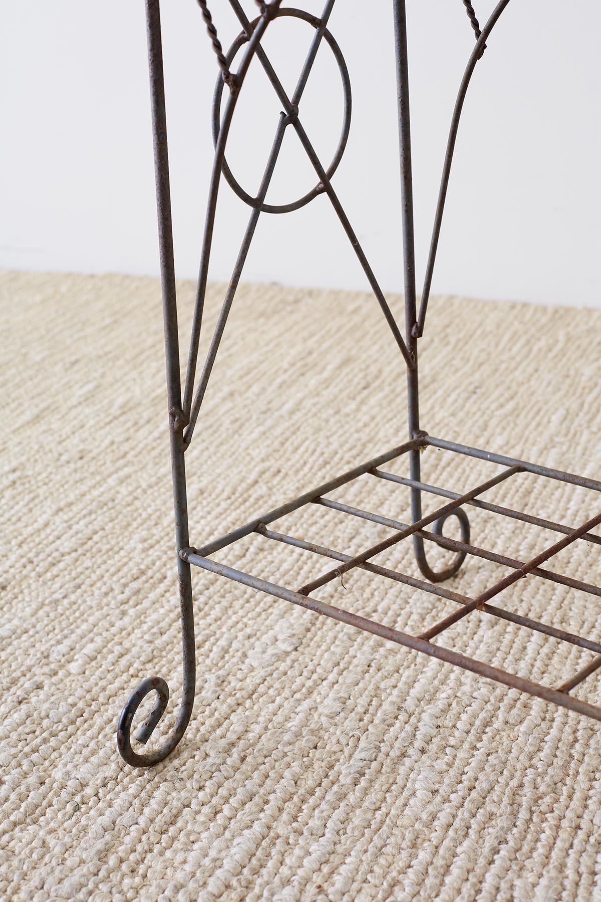 French Art Nouveau Faux-Rope Wire Plant Stand 3
