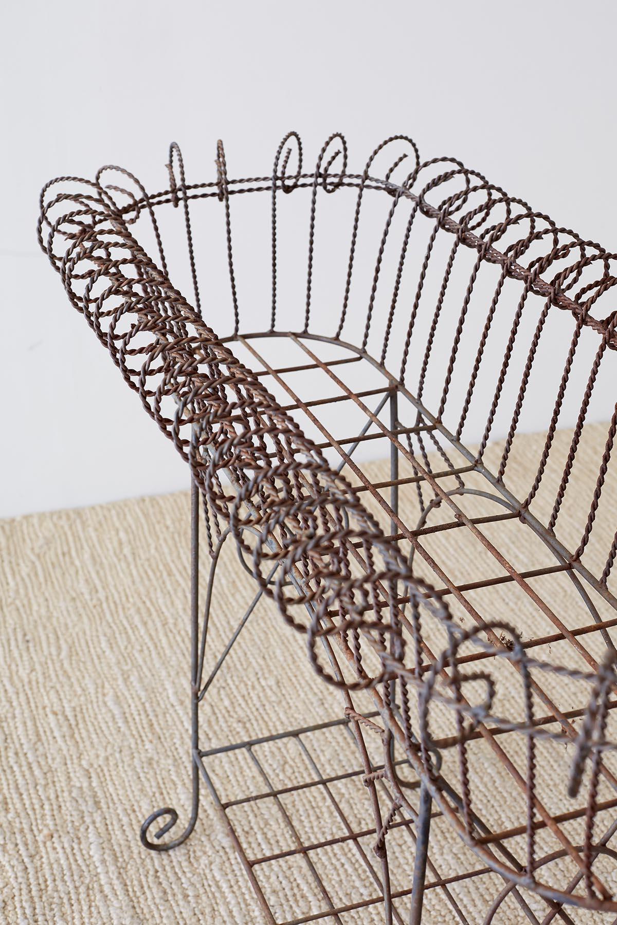 French Art Nouveau Faux-Rope Wire Plant Stand 10