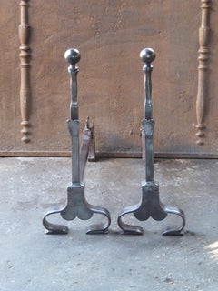 French Art Nouveau Firedogs or Andirons