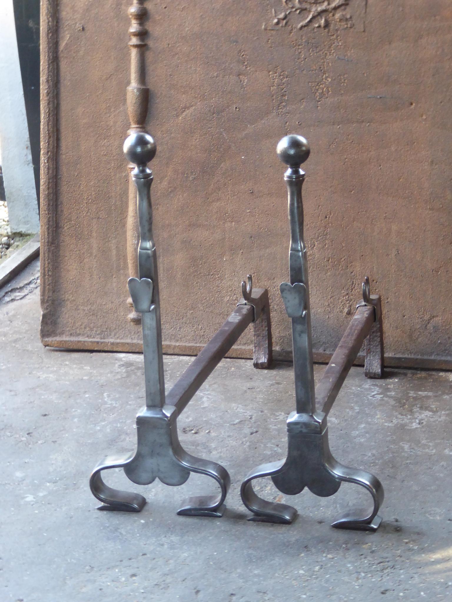 20th Century French Art Nouveau Firedogs or Andirons For Sale