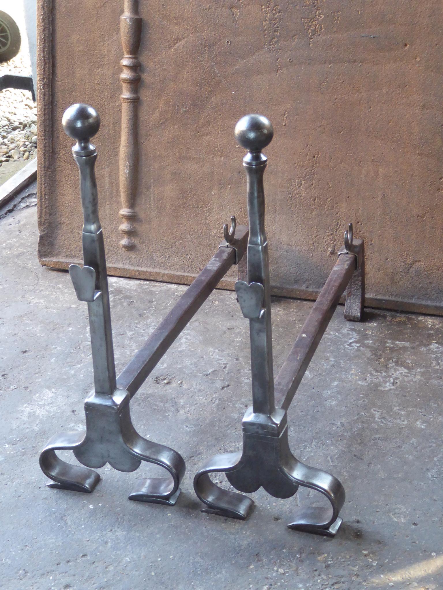 French Art Nouveau Firedogs or Andirons For Sale 1