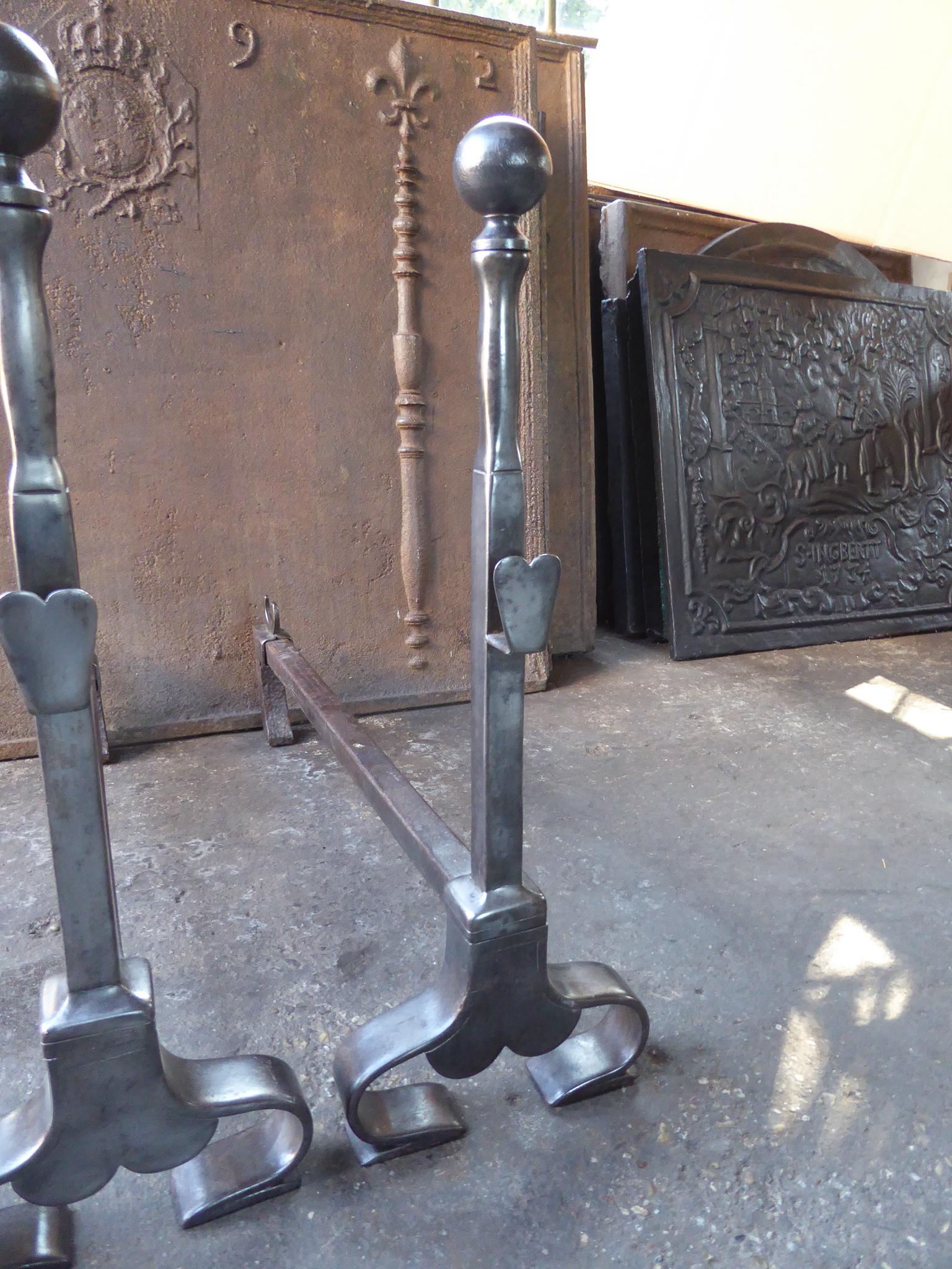 French Art Nouveau Firedogs or Andirons For Sale 3