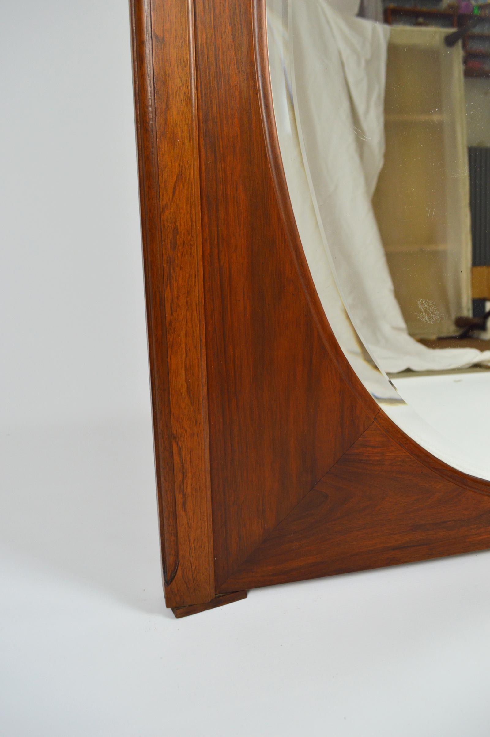 French Art Nouveau Fireplace Mantel Mirror, Carved Walnut on a Fruit Theme, 1910 For Sale 6