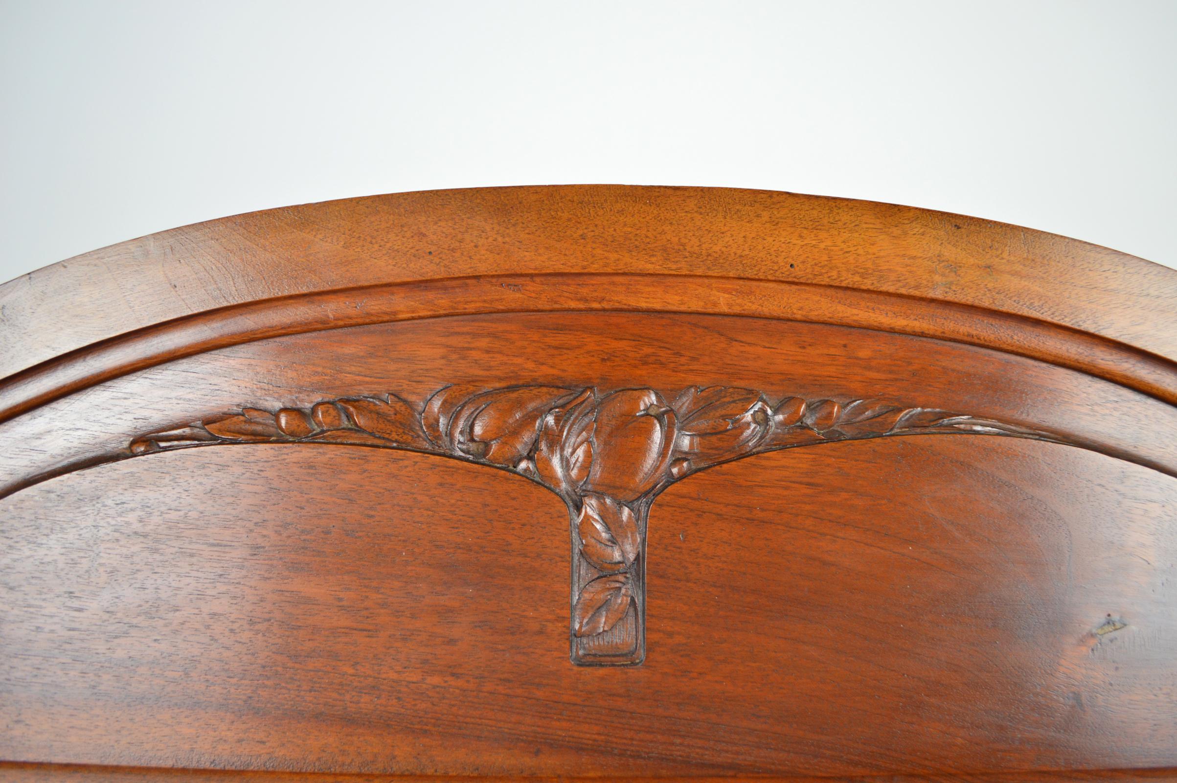 Early 20th Century French Art Nouveau Fireplace Mantel Mirror, Carved Walnut on a Fruit Theme, 1910 For Sale