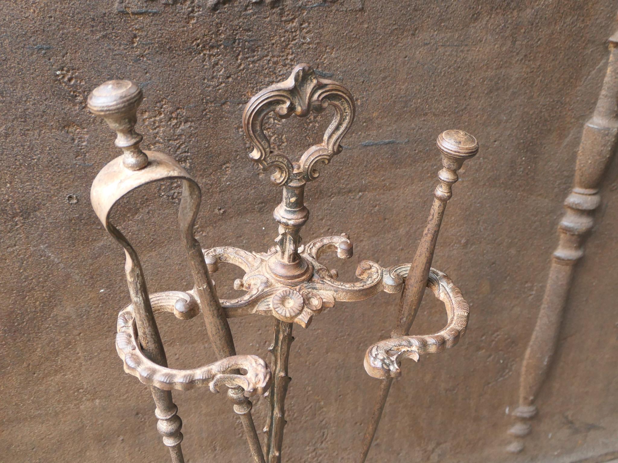 Attrezzi per caminetto in stile Art Nouveau francese, periodo inizio XX secolo in vendita 2