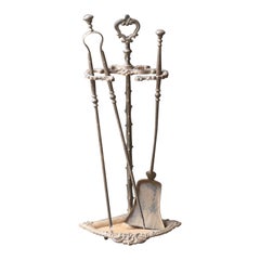 French Art Nouveau Fireplace Tools, Early 20th Century Period