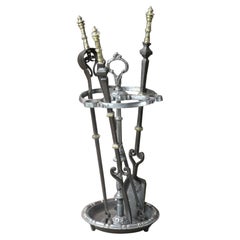 French Art Nouveau Fireplace Tools or Fire Tools, Early 20th Century