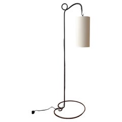 French Art Nouveau Floor Lamp in Wrought Iron