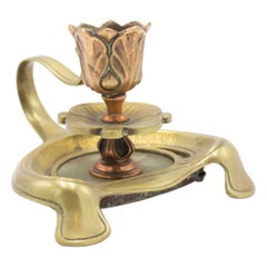 French Art Nouveau Floral Candlestick