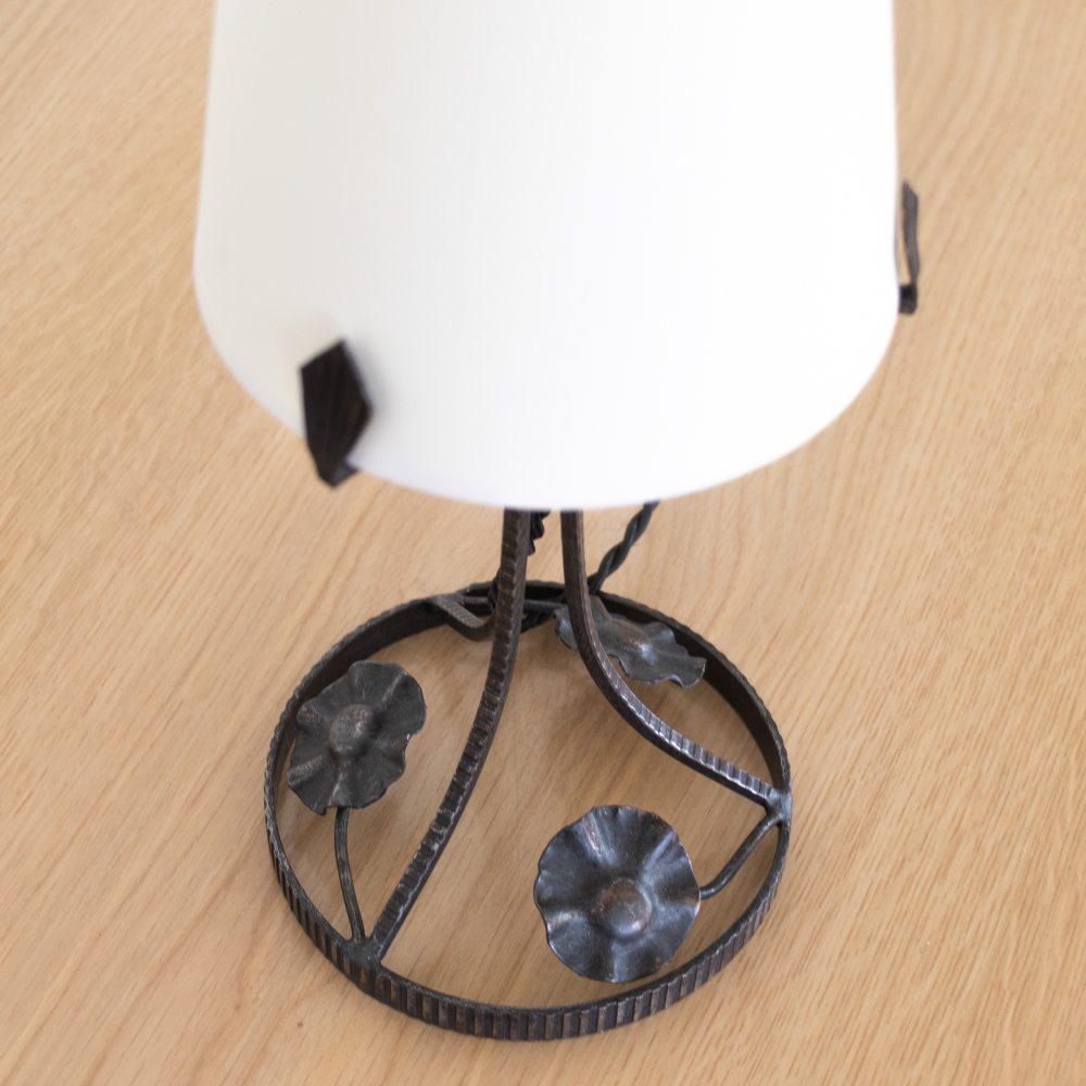 French Art Nouveau Floral Iron Table Lamp For Sale 7