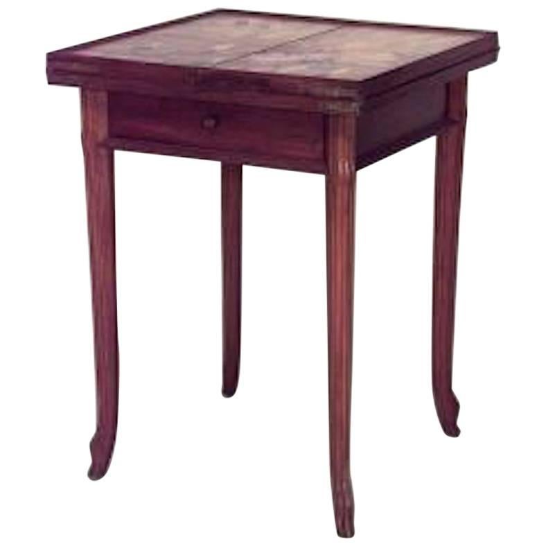 French Art Nouveau Folding Top Game Table