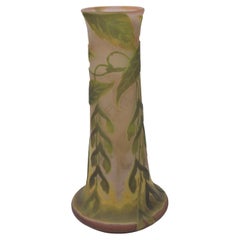 French Art Nouveau Four Colour Emile Galle Cameo Glass Vase -Box Maple C1900