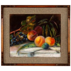 French Art Nouveau Frame with Pastel Still Life, 1910s