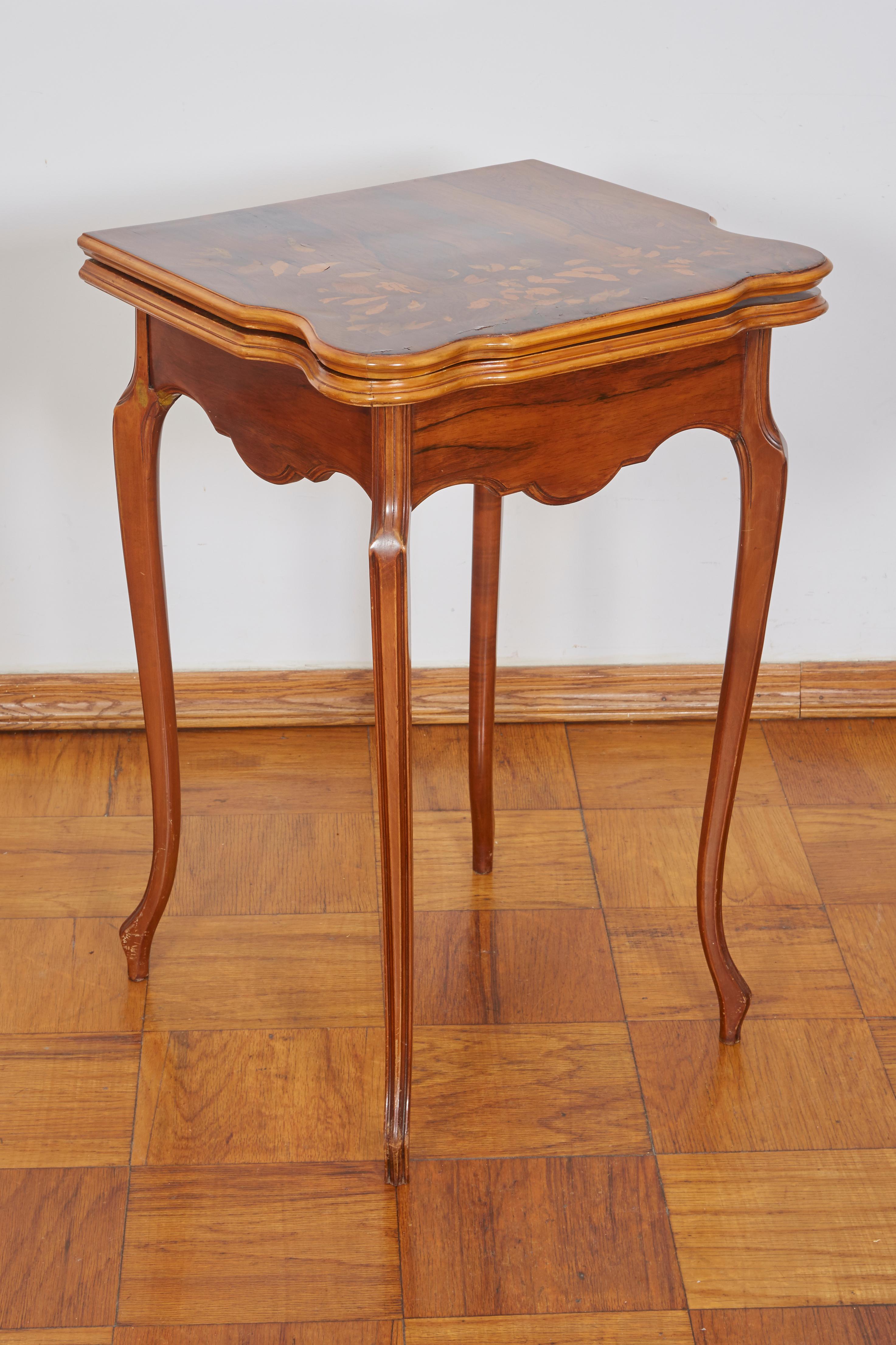 French Art Nouveau Game Table by Emile Galle For Sale 6