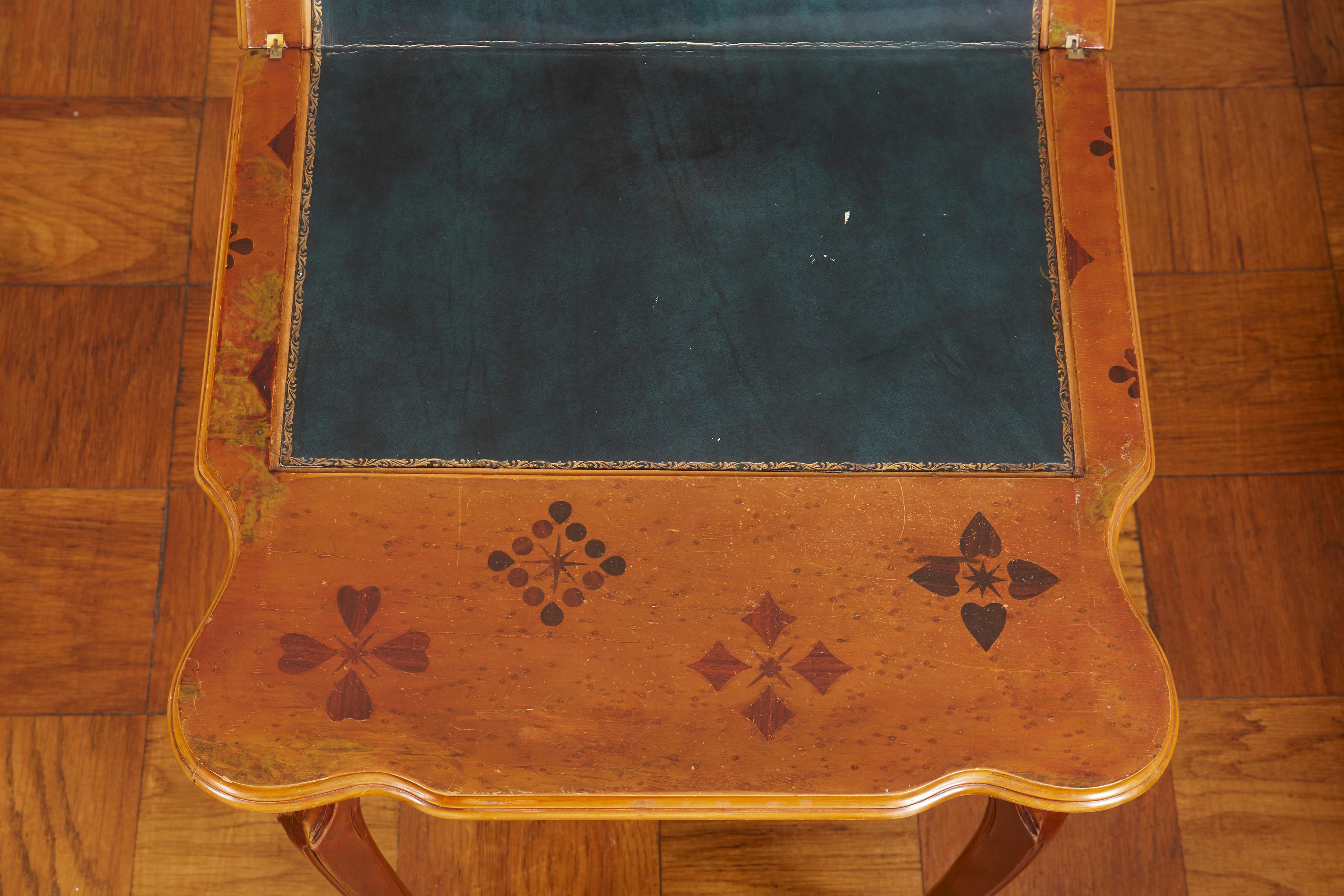 Marquetry French Art Nouveau Game Table by Emile Galle For Sale