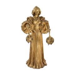 French Art Nouveau Gilt Bronze Sculpture by Agathon Léonard