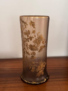 Französische Jugendstilvase aus mundgeblasenem, vergoldetem Glas Martelé, Legras, 1900er