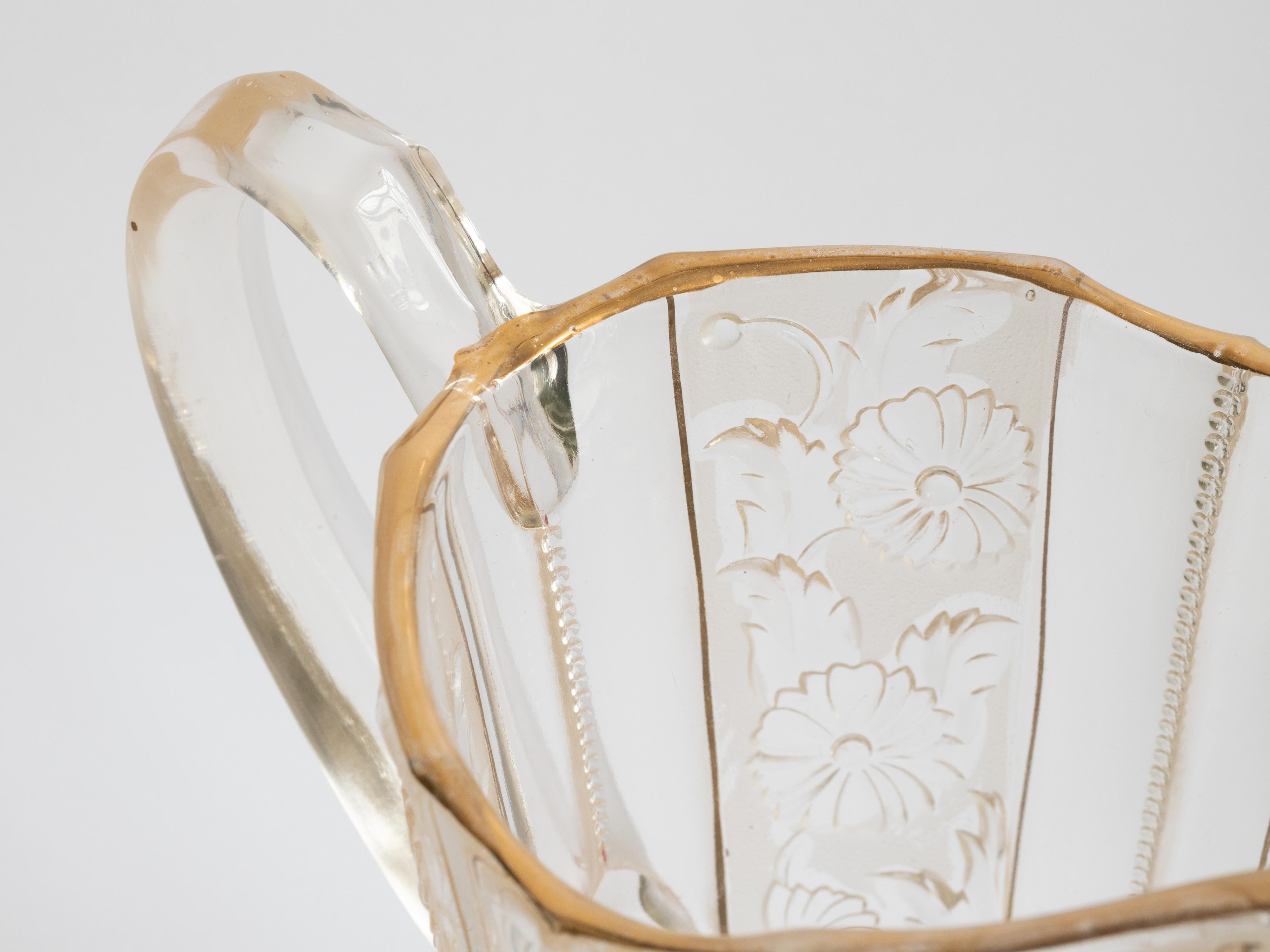 Pichet en verre argenté Art Nouveau français, 20e siècle en vente 2