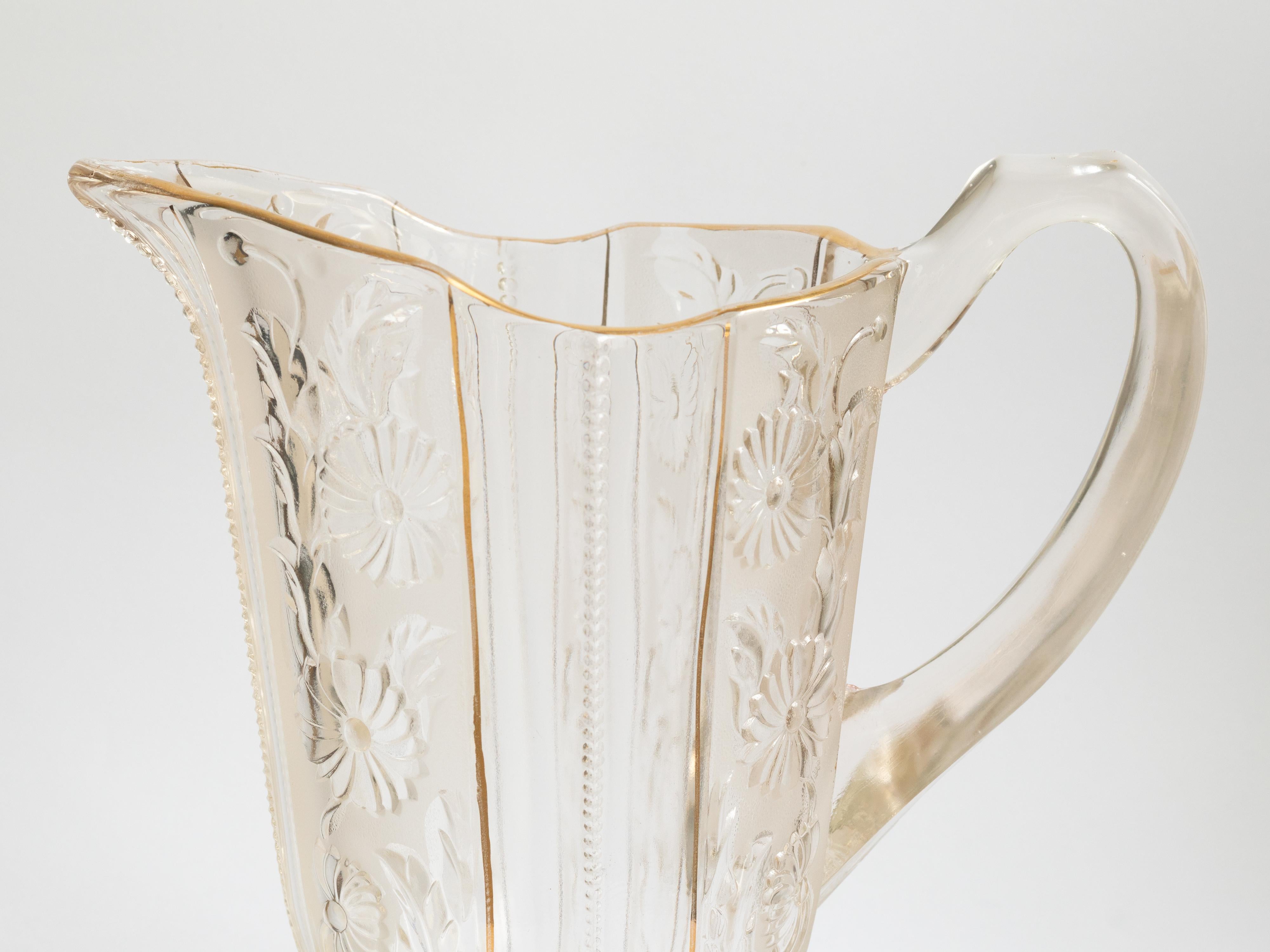 Pichet en verre argenté Art Nouveau français, 20e siècle Bon état - En vente à Lisbon, PT