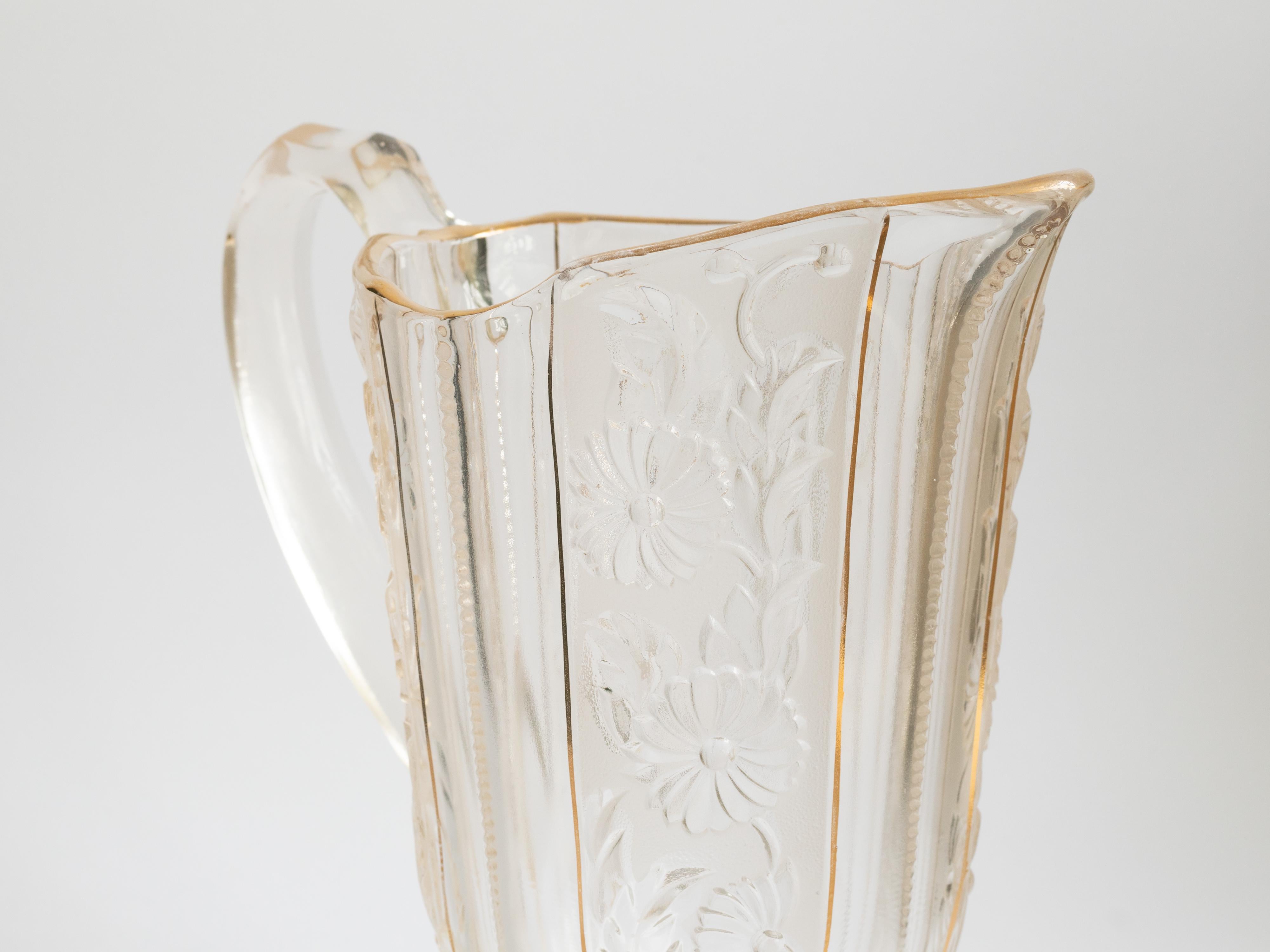 20ième siècle Pichet en verre argenté Art Nouveau français, 20e siècle en vente