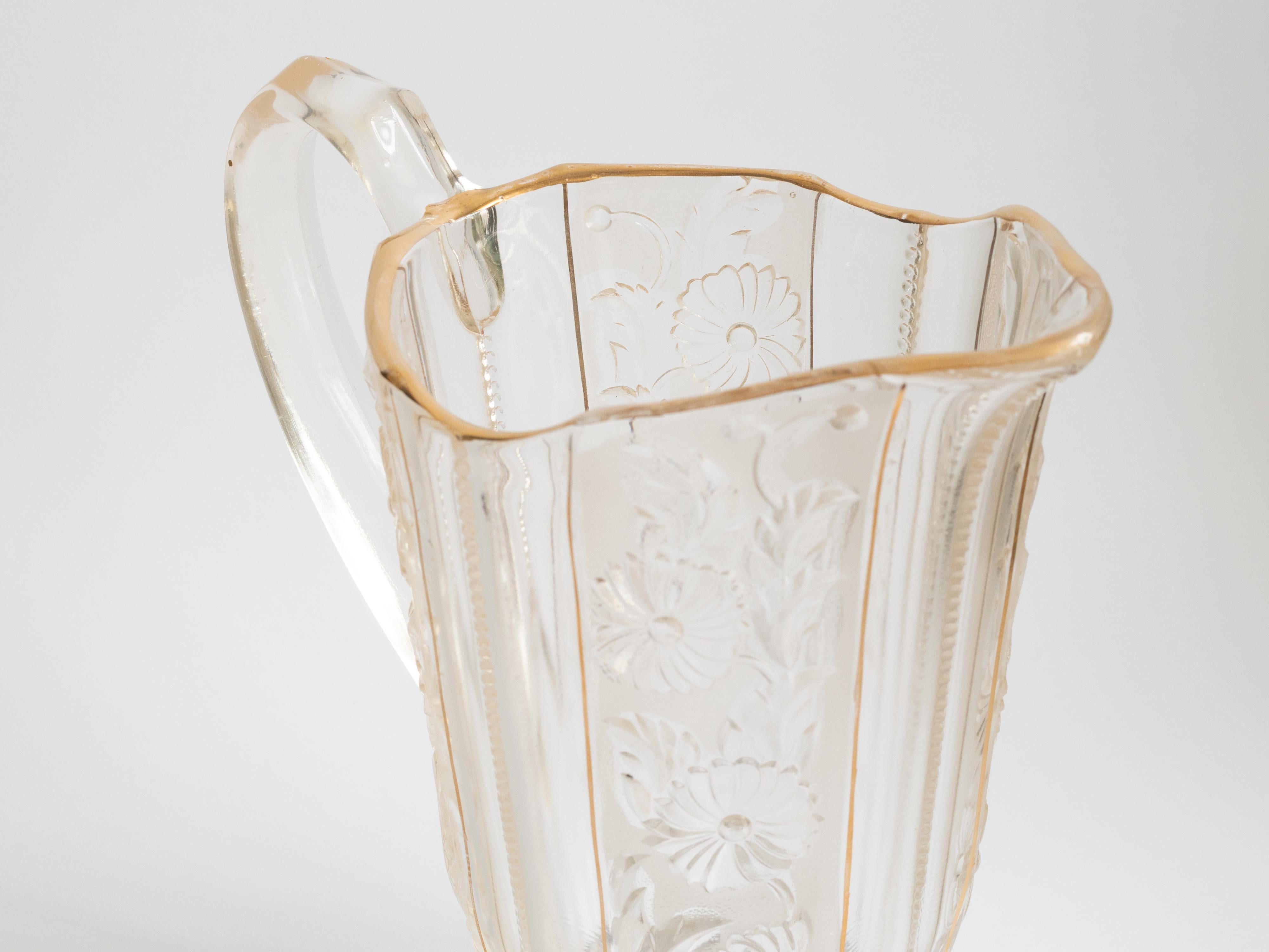 Métal Pichet en verre argenté Art Nouveau français, 20e siècle en vente