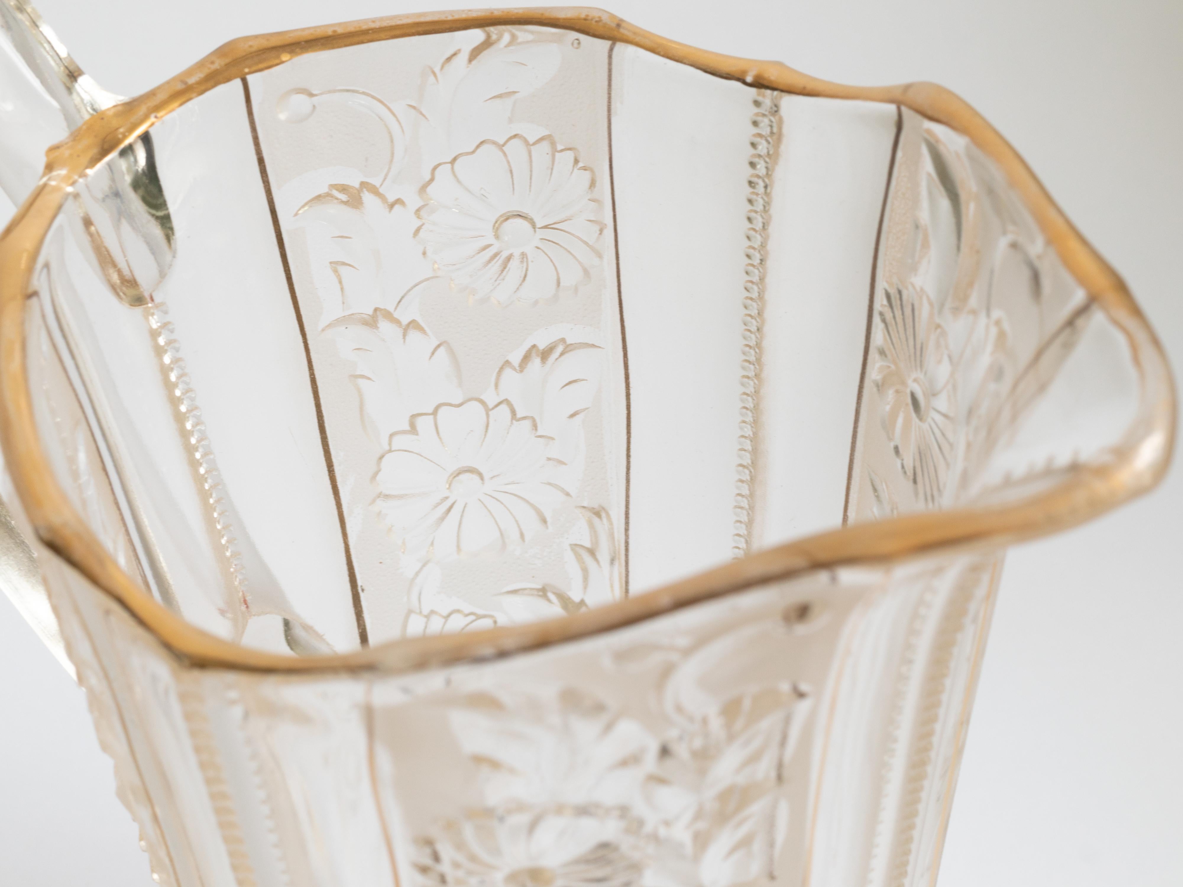 Pichet en verre argenté Art Nouveau français, 20e siècle en vente 1