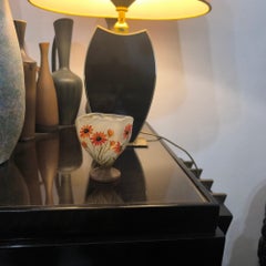 French Art Nouveau Glass Vase in the Style of Daum Nancy Hand‑Painted Coneflower