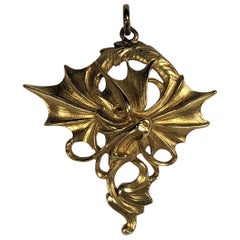 Pendentif Gargouille en or Art Nouveau français
