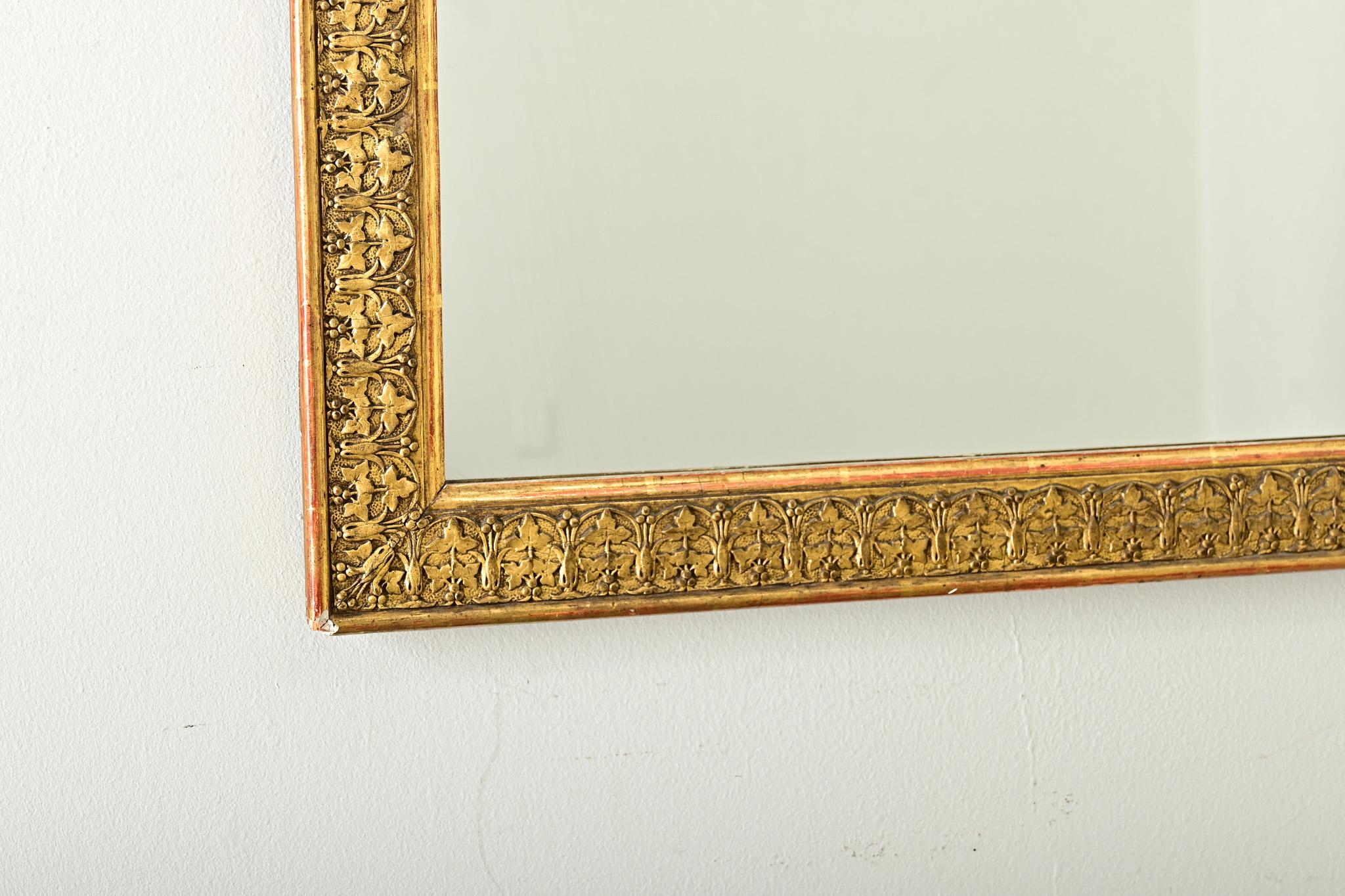 XX secolo Specchio francese Art Nouveau dorato in vendita